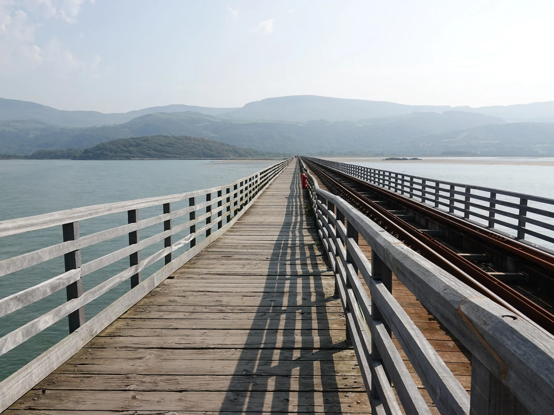 Barmouth Bridge, the timber railway viaduct crossing the Mawddach estuary