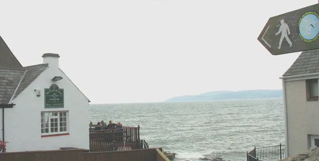 The verandah at the Beach Cafe, Benllech, looking out to sea