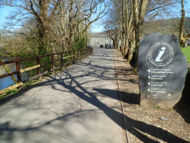 The entrance path to the National Park information centre at Betws-y-Coed