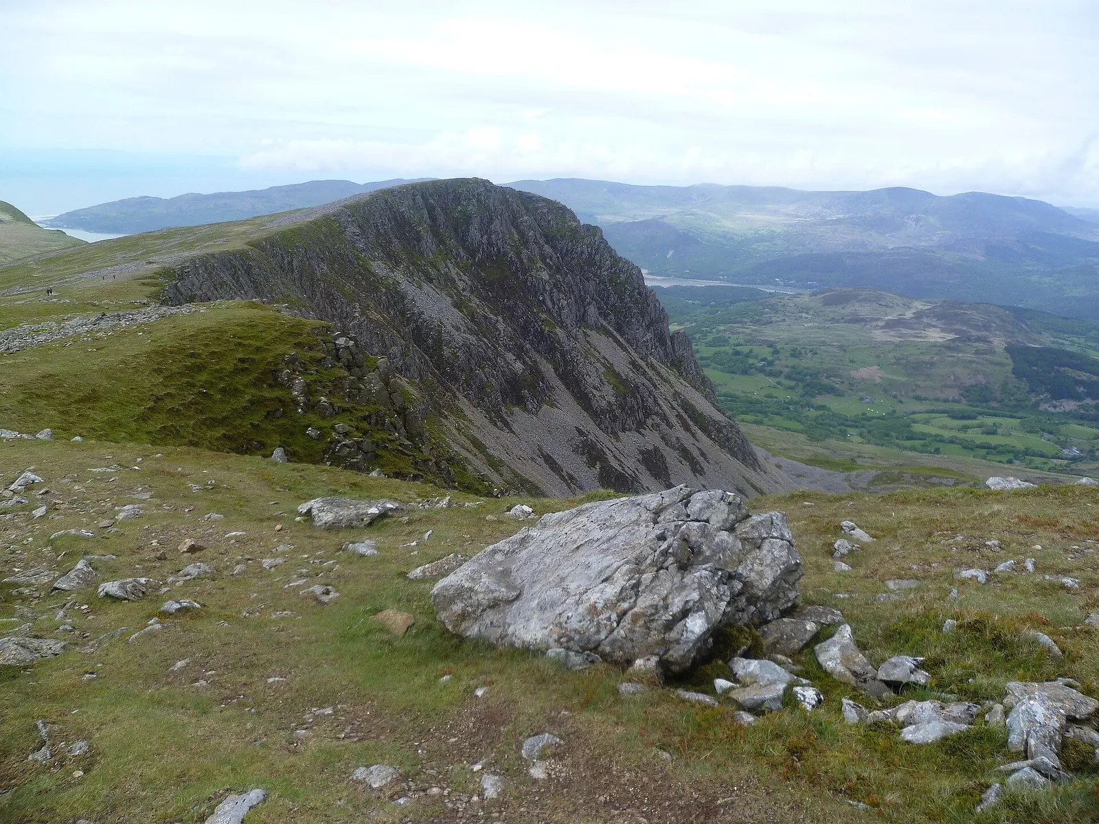 Walkers climbing the open slopes of Cadair Idris