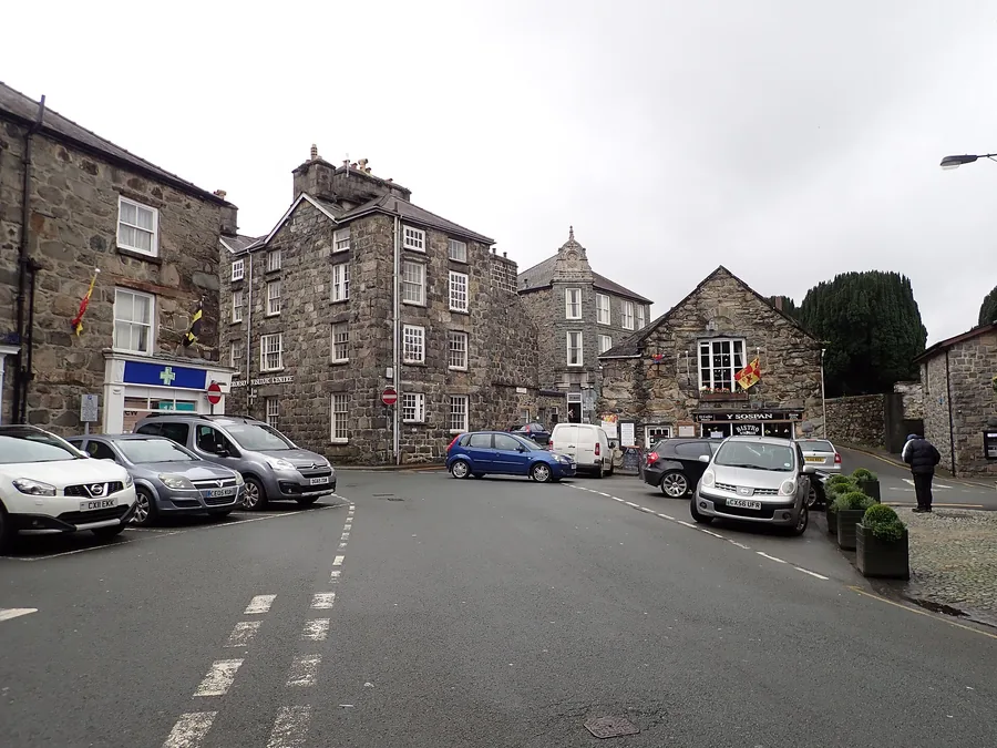 The stone market town of Dolgellau below the northern side of Cadair Idris