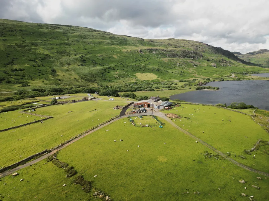 Llynnau Mymbyr near Capel Curig, the mountains of Eryri reflected in still water.
