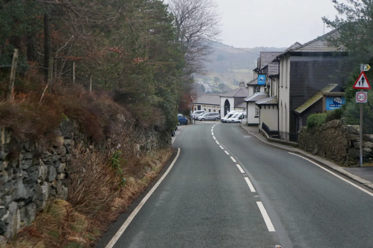 The road through the centre of Capel Curig