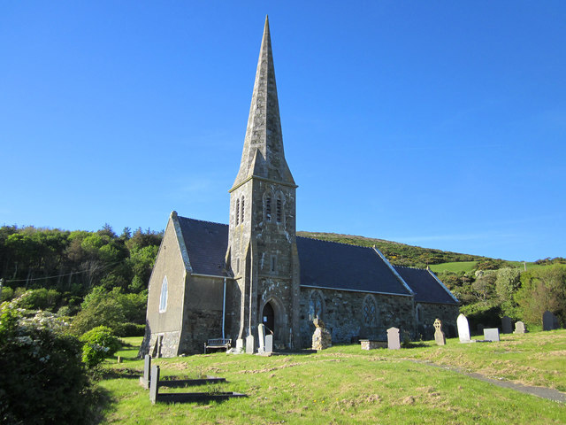 Church of St Rhuddlad at Llanrhyddlad, near Church Bay: the medieval church that gives the bay its English name