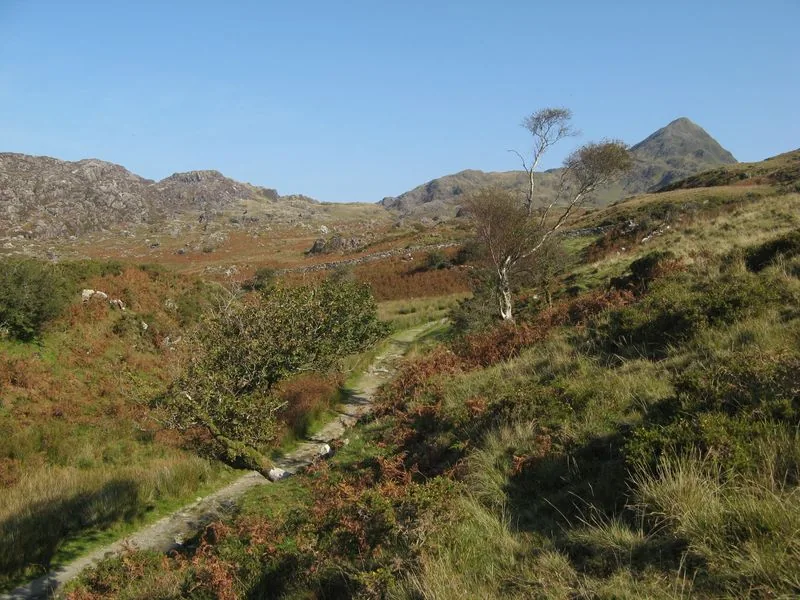 The old quarry track descending from Cnicht toward Cwm Croesor