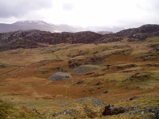 A disused slate quarry in the cwm below Cnicht