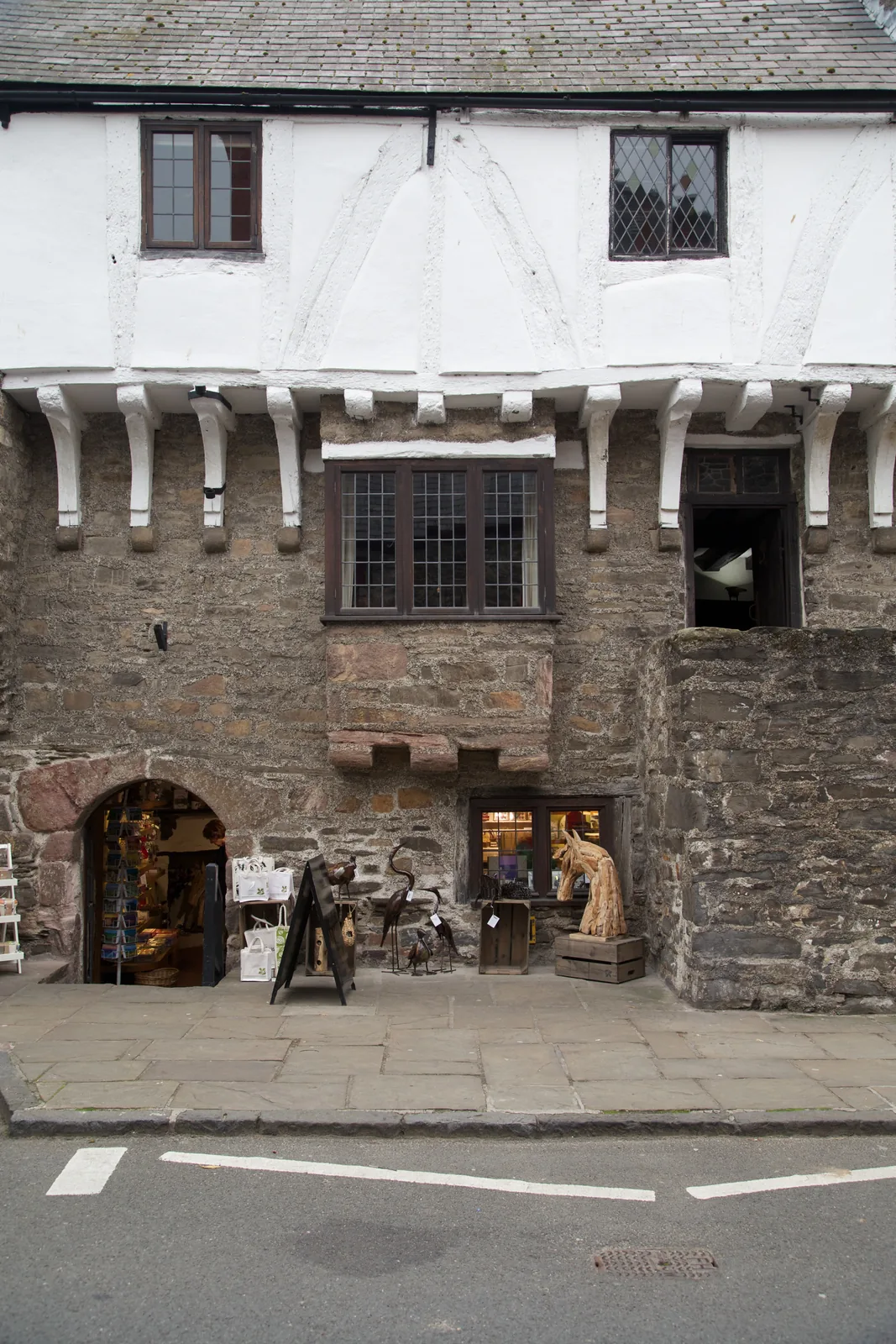 Aberconwy House, a timber-framed medieval merchant's house in Conwy, seen from the north-east