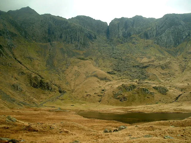 Llyn Idwal with the Devil's Kitchen crag visible above