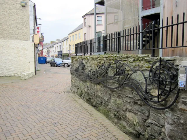 Market Square, Holyhead, with 'The Journey' sculpture