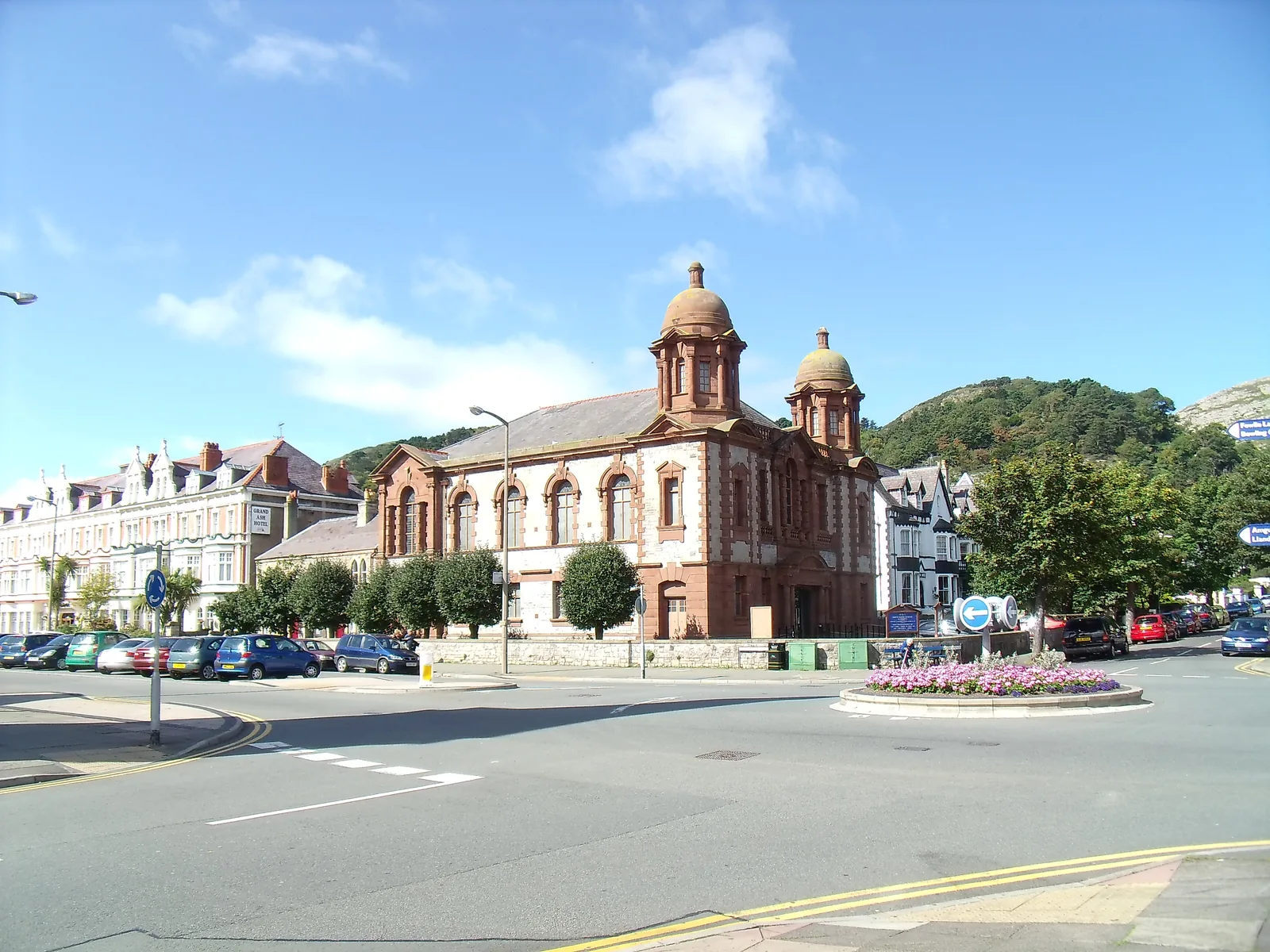 Seilo United Welsh Chapel, Llandudno, its twin domed turrets on a street corner