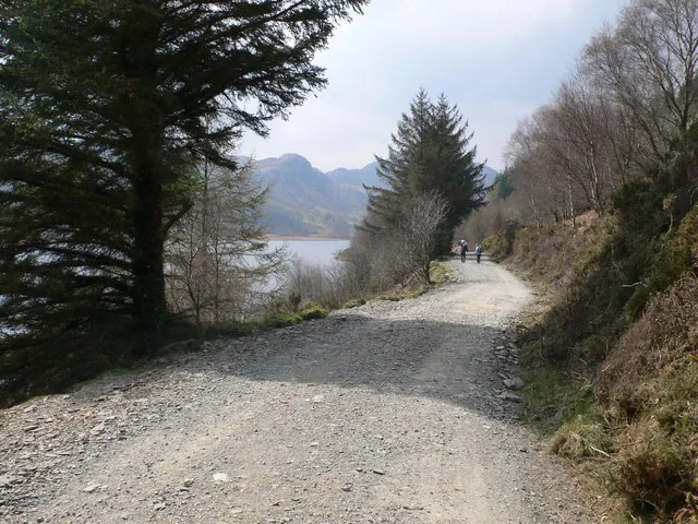 A footpath along the north shore of Llyn Crafnant.