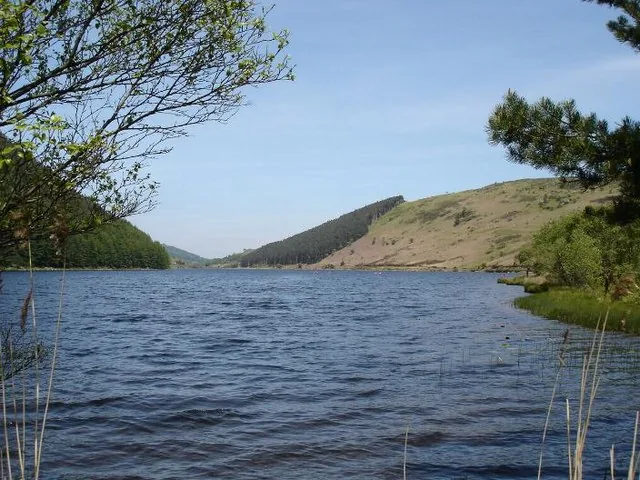 Llyn Geirionydd, open water within Gwydir Forest.