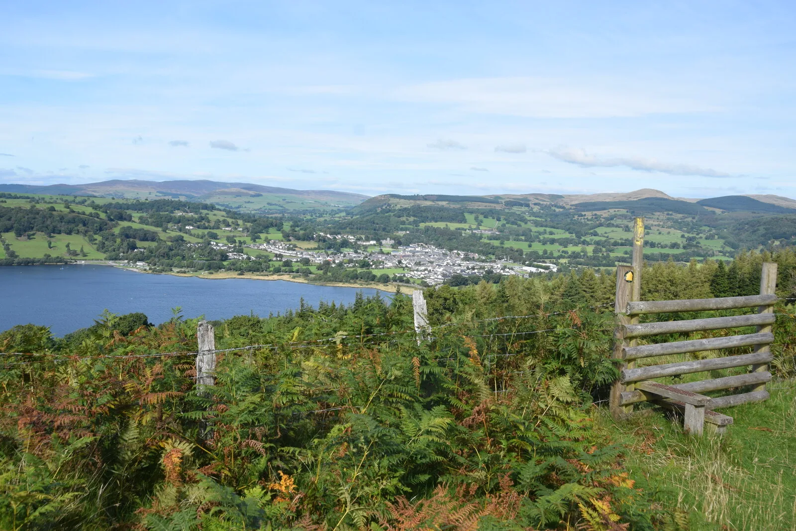 A stile on a lakeside footpath near Bala.