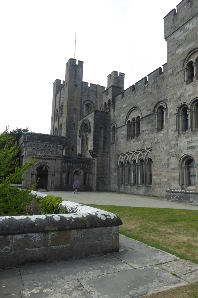 The Neo-Norman keep of Penrhyn Castle near Bangor, Gwynedd.