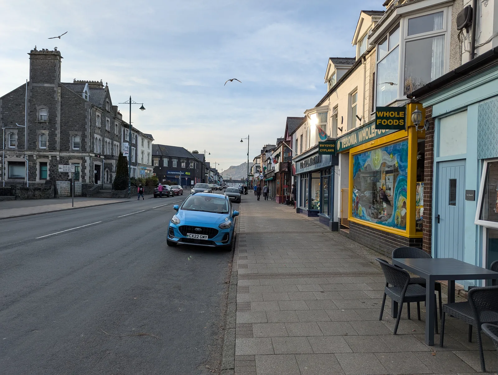 Porthmadog High Street shopfronts